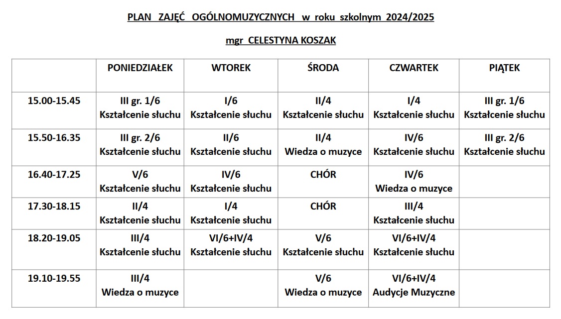 plan zajęć teoretycznych